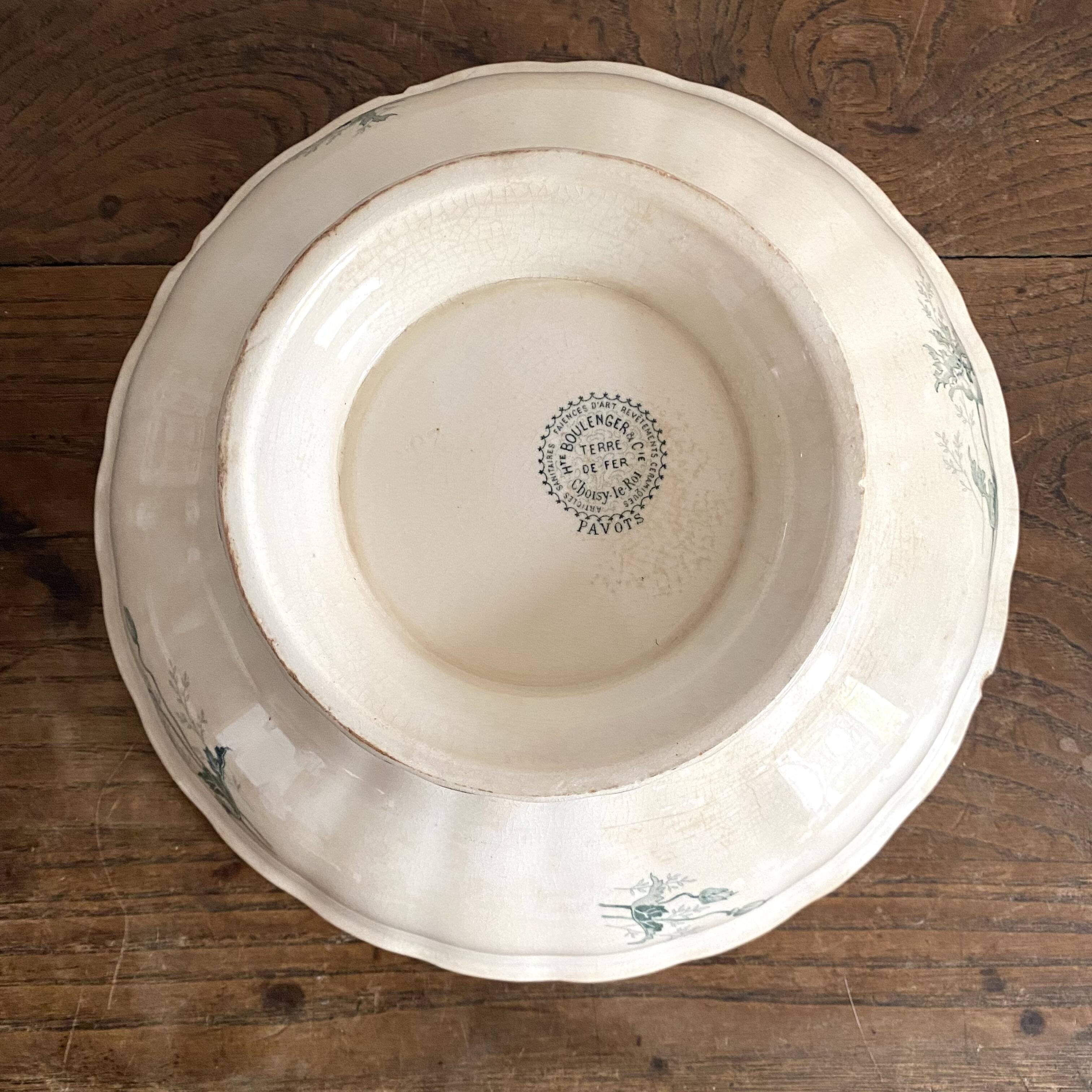 Old iron earth salad bowl, poppy model