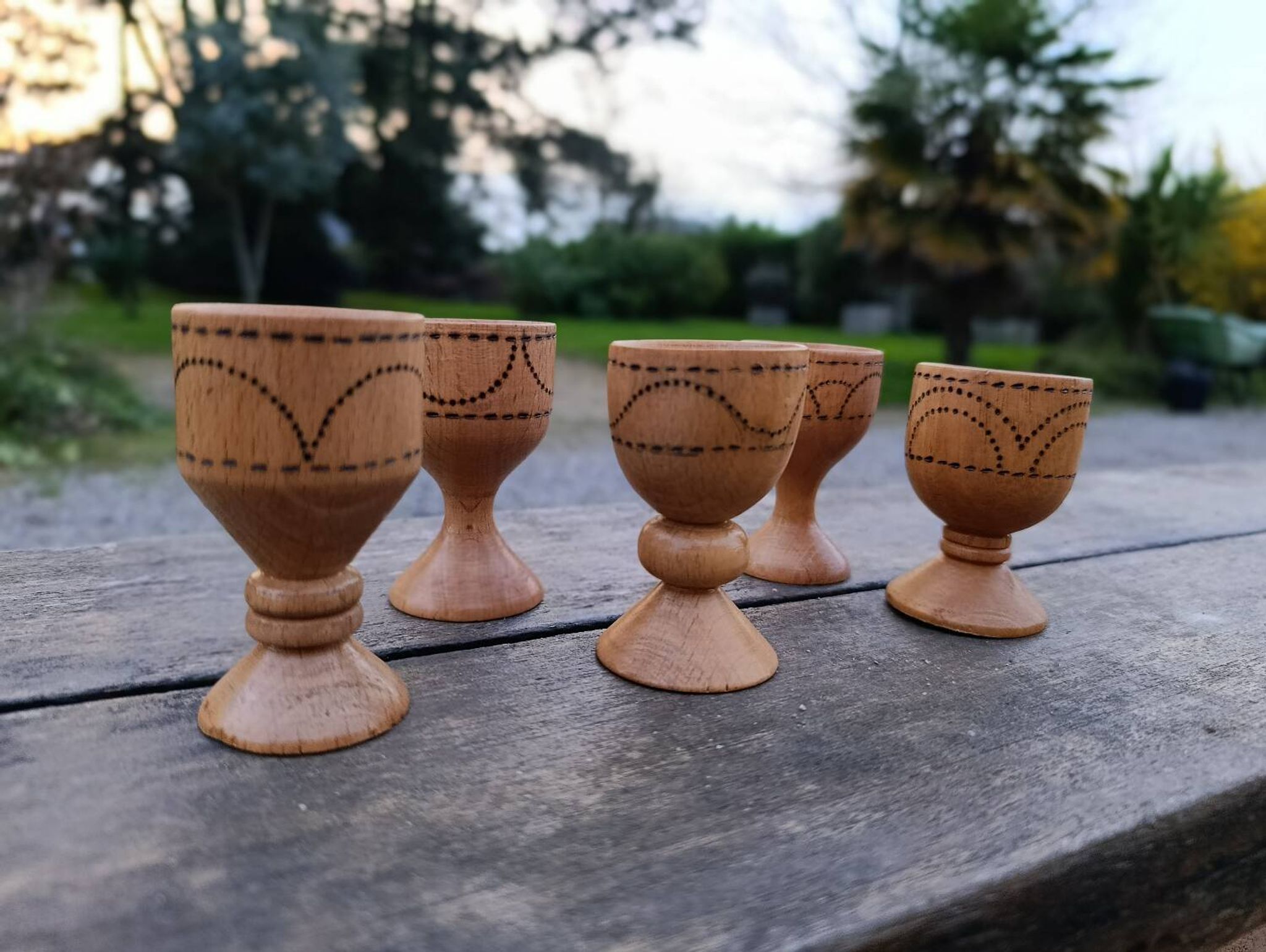 5 coquetiers bois années 50/60