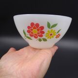 Set of 7 bowls in arcopal -flower décor - vintage around 1970