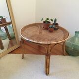 Table low rattan and caning
