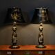 Mid 20thc japanese pair of lacquered table lamps c.1960