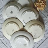 Old flat plates mismatched in earthenware