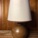 Old sandstone ball lamp + vintage white lampshade #a549