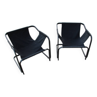 2 "deckchair" club chairs from the 80s