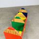 Modular wall-mounted pencil shelf in Pierre Sala style, for children.