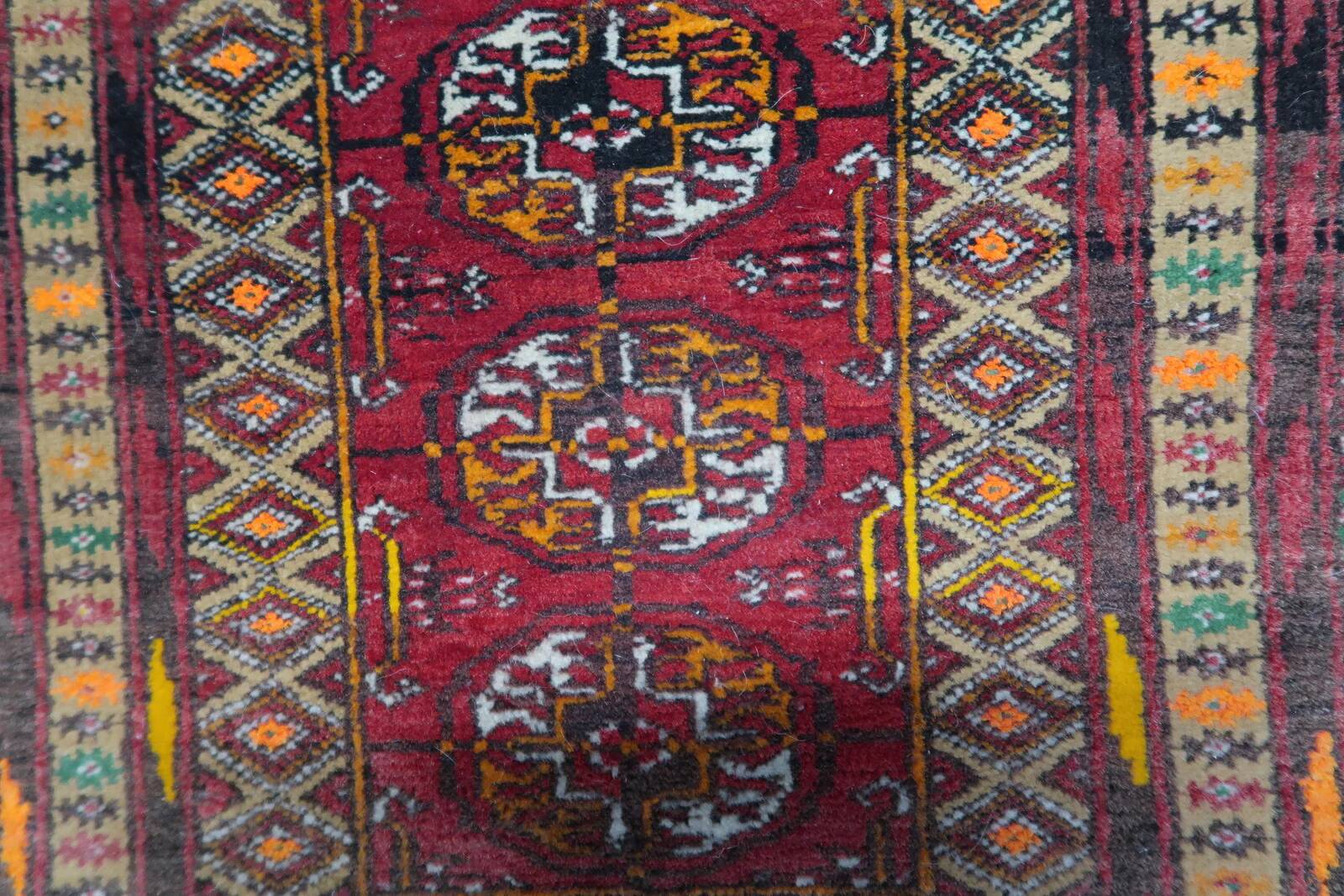 Handmade vintage Afghan Ersari mat 46cm x 50cm 1960s
