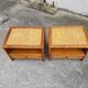 Pair of vintage maugrion rattan nightstands with drawers