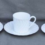 6 coffee cups and saucers Tharaud Limoges form valençay sillage model
