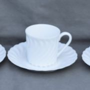 6 coffee cups and saucers Tharaud Limoges form valençay sillage model