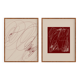 Abstract burgundy set of two, 50x70cm
