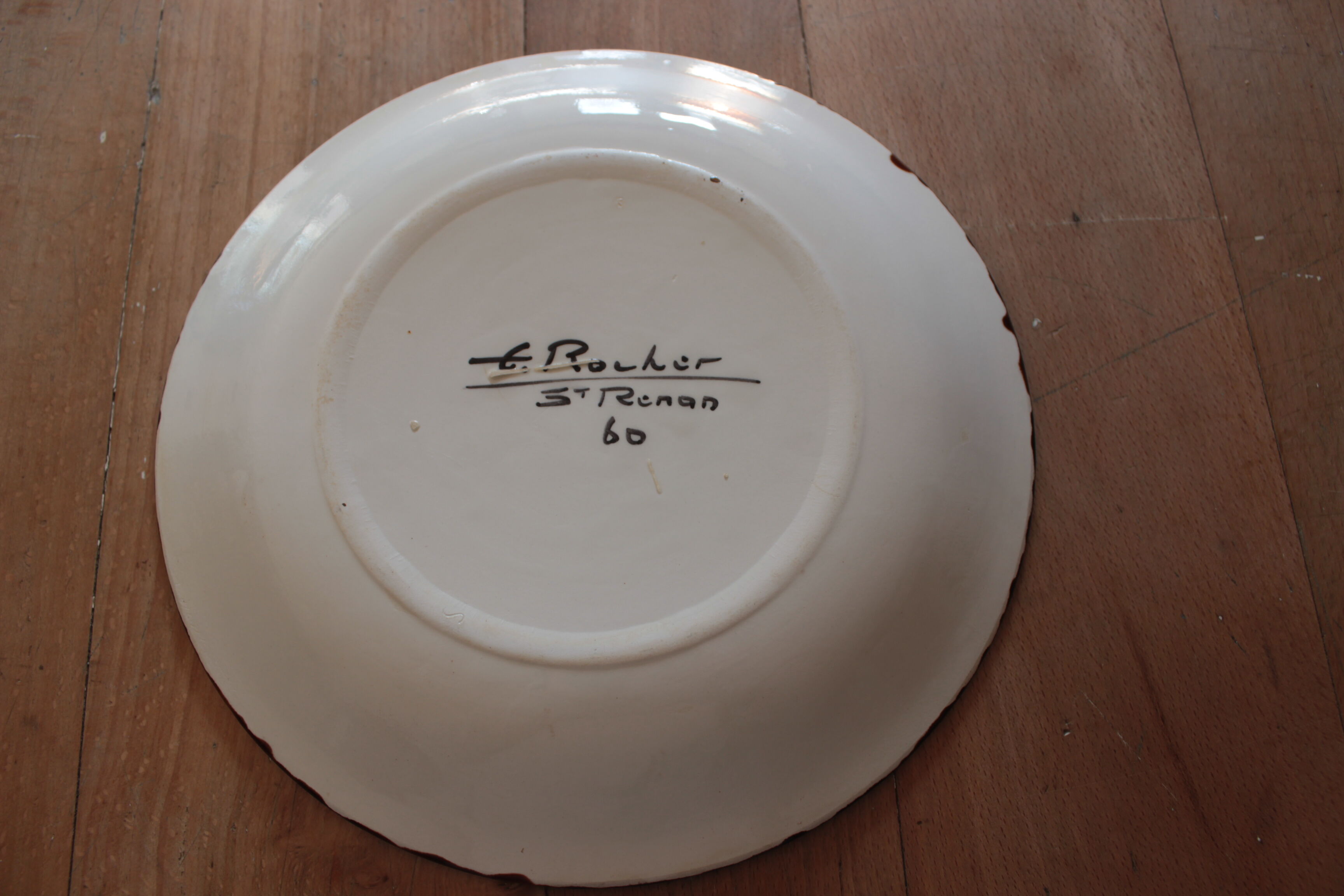 Emile Rocher Saint Renan Earthenware Plate