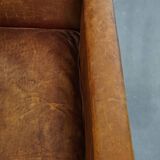 Sheepskin Leather Art Deco Design Armchair