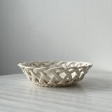 Woven white ceramic basket