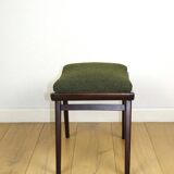 Green olive Art Deco stool seat - 1960s