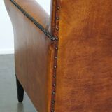 Sleek sheepskin Art Deco design armchair with beautiful details