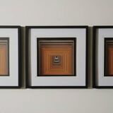 Triptych Vintage Optical Art Table - Victor Vasarely - Frames 40x4