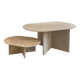 Oval coffee table duo travertine