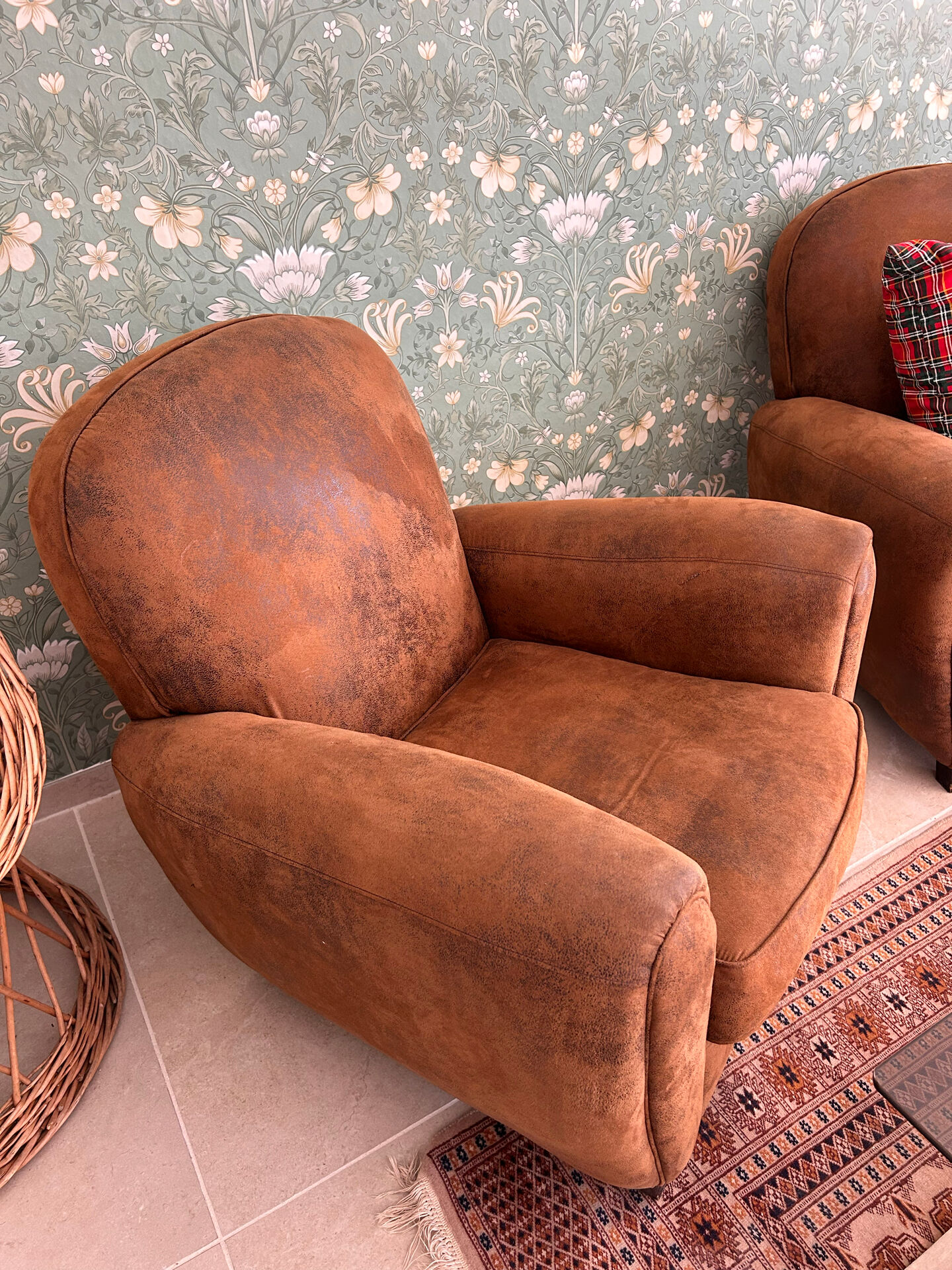 Suede armchairs