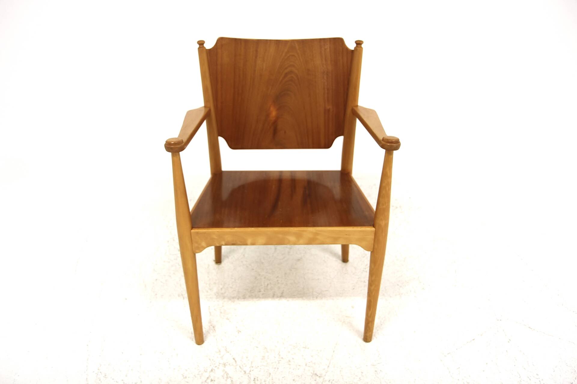 Scandinavian beech teak armchair, Sweden, 1960