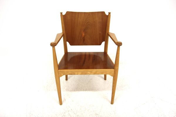 Fauteuil scandinave en teck en hêtre, Suède, 1960