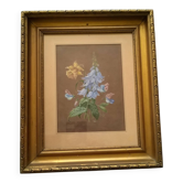 Antique painting - floral composition - gouache signed Gustinoff 1851