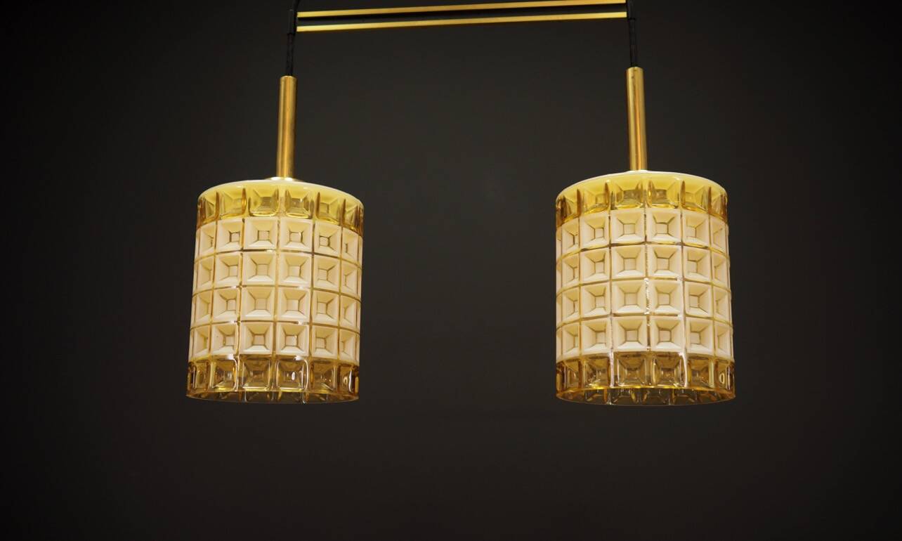 Lustre vintage, design danois, années 1970, production : Danemark