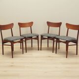 Set of four teak chairs, Danish design, 1970s, production: Denmark