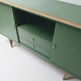 Vintage wooden and green sideboard