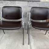 Pair of stackable chairs model dsc by Giancarlo Piretti, castelli years 1965