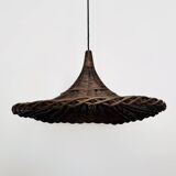 Large Italian Tulip Wicker Pendant Lamp