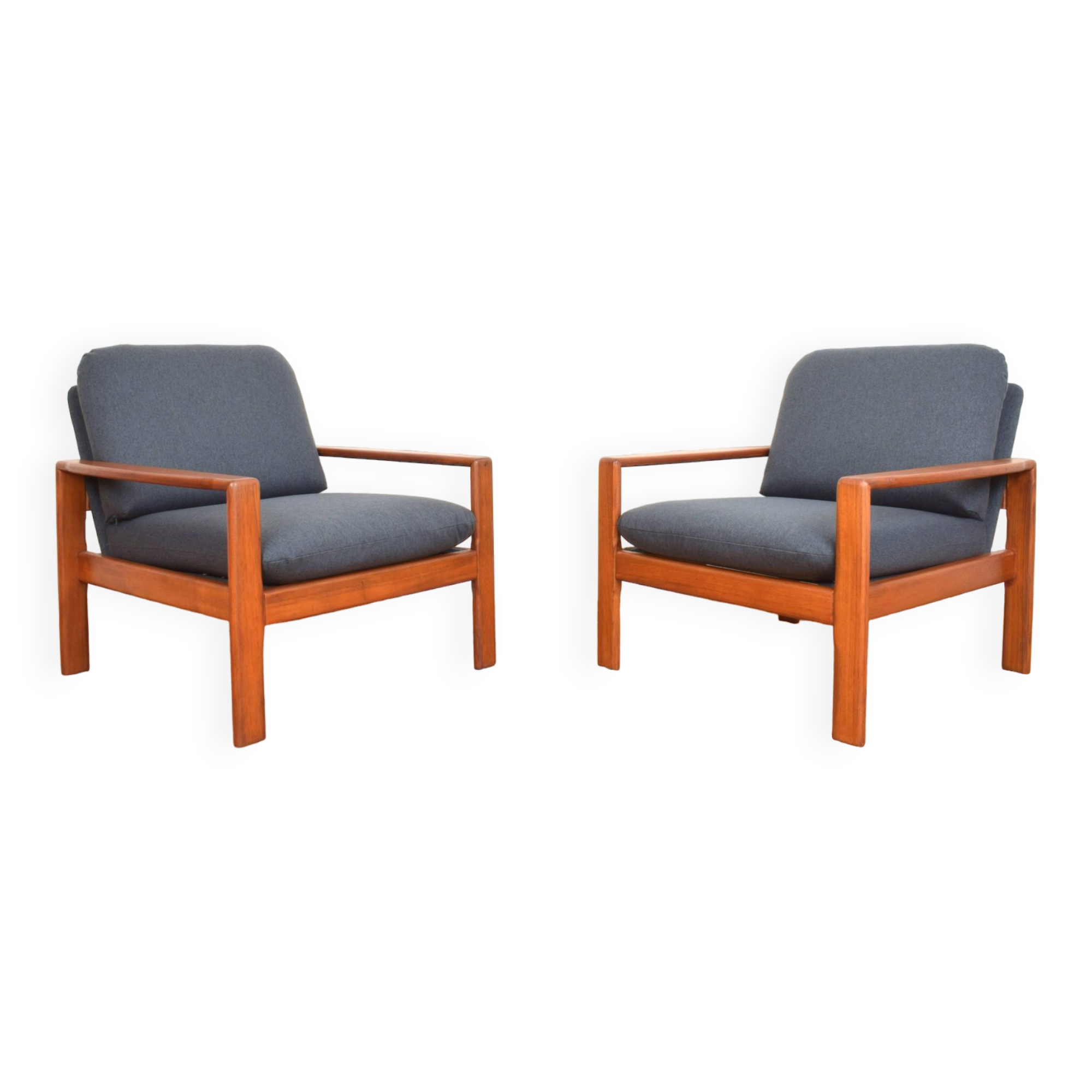 Mid-Century Danish Teak Armchairs, 1970s, Set of 2
