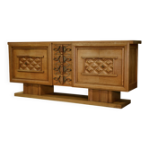 Art Deco buffet in oak and wrought iron by Léon and Maurice Jallot 1940s