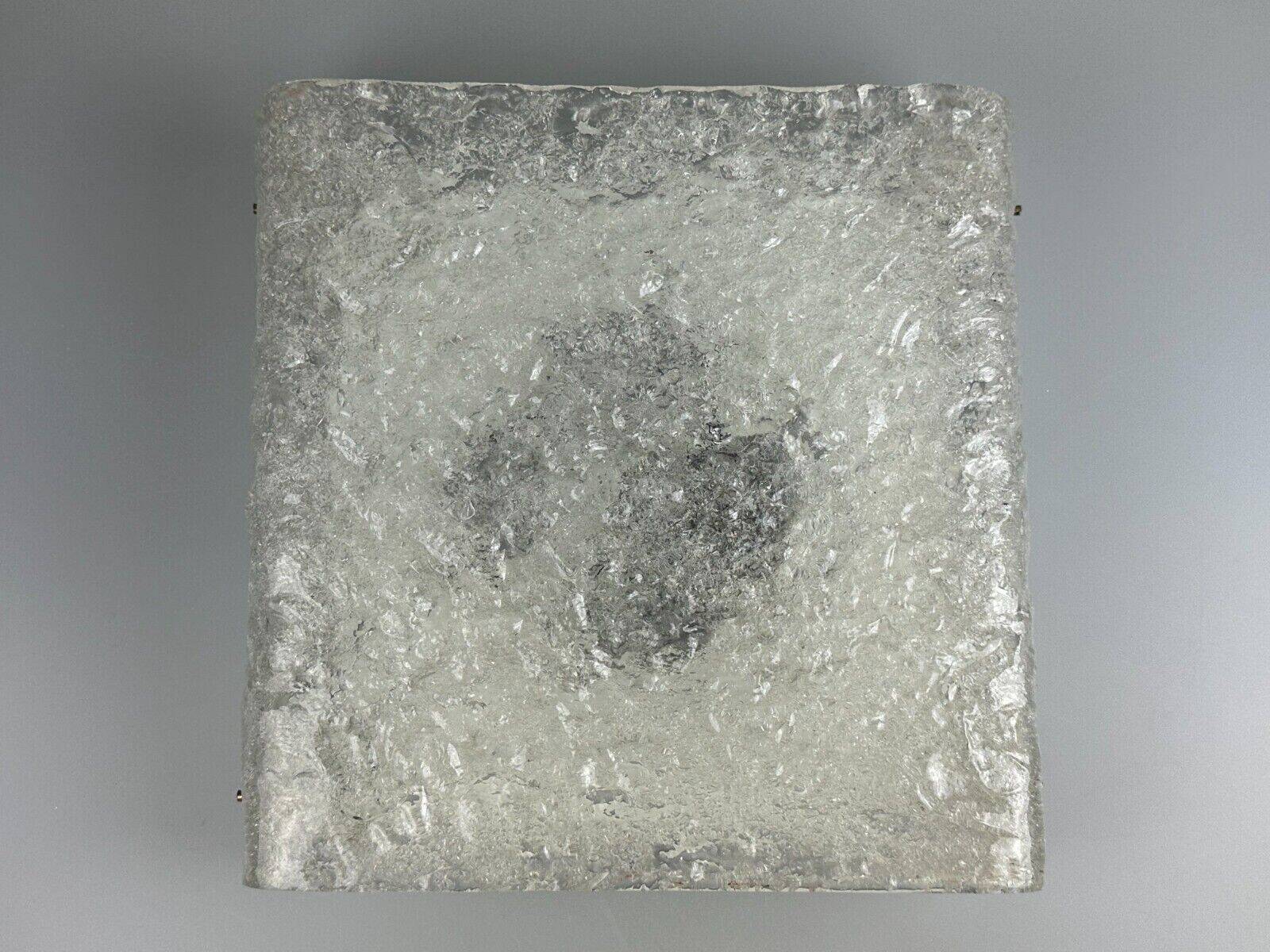 60s 70s ice glass flush mount ceiling lamp by Kaiser Leuchten Germany