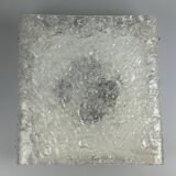 60s 70s ice glass flush mount ceiling lamp by Kaiser Leuchten Germany