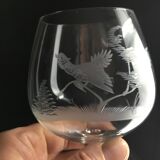 Lot of 3 crystal cognac glasses