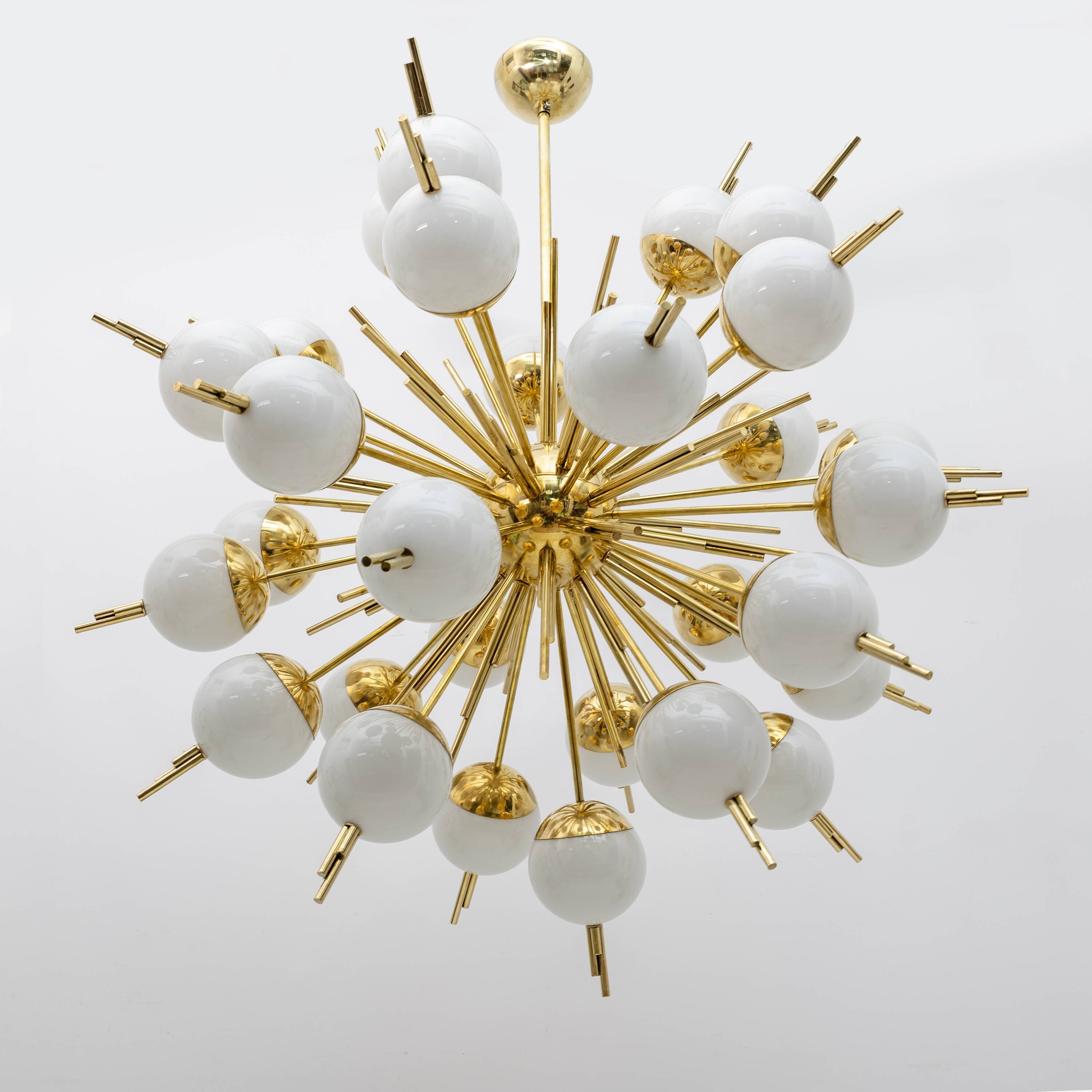Large Sputnik Murano Glass and Brass Chandelier