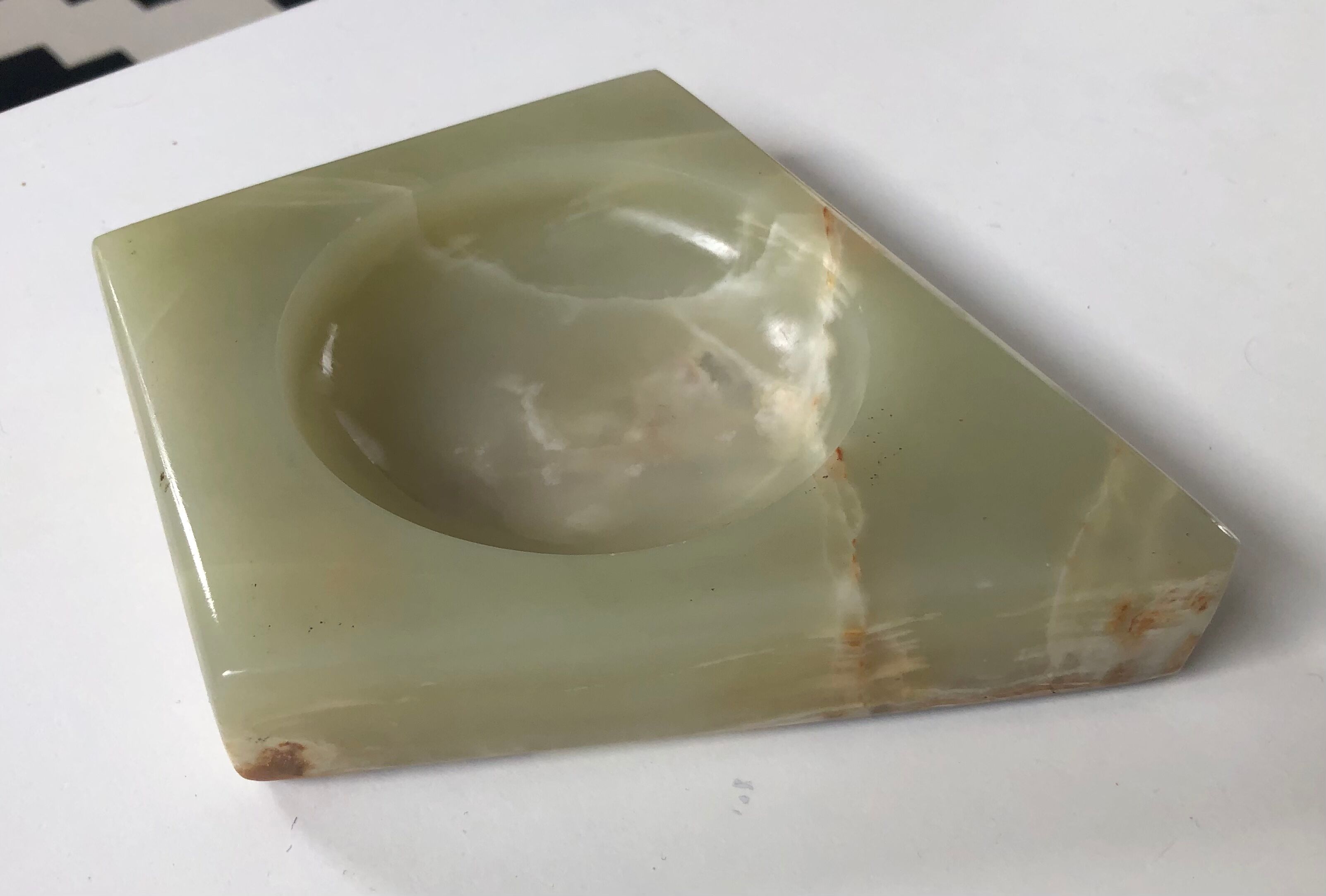 Empty ashtray vintage alabaster pocket