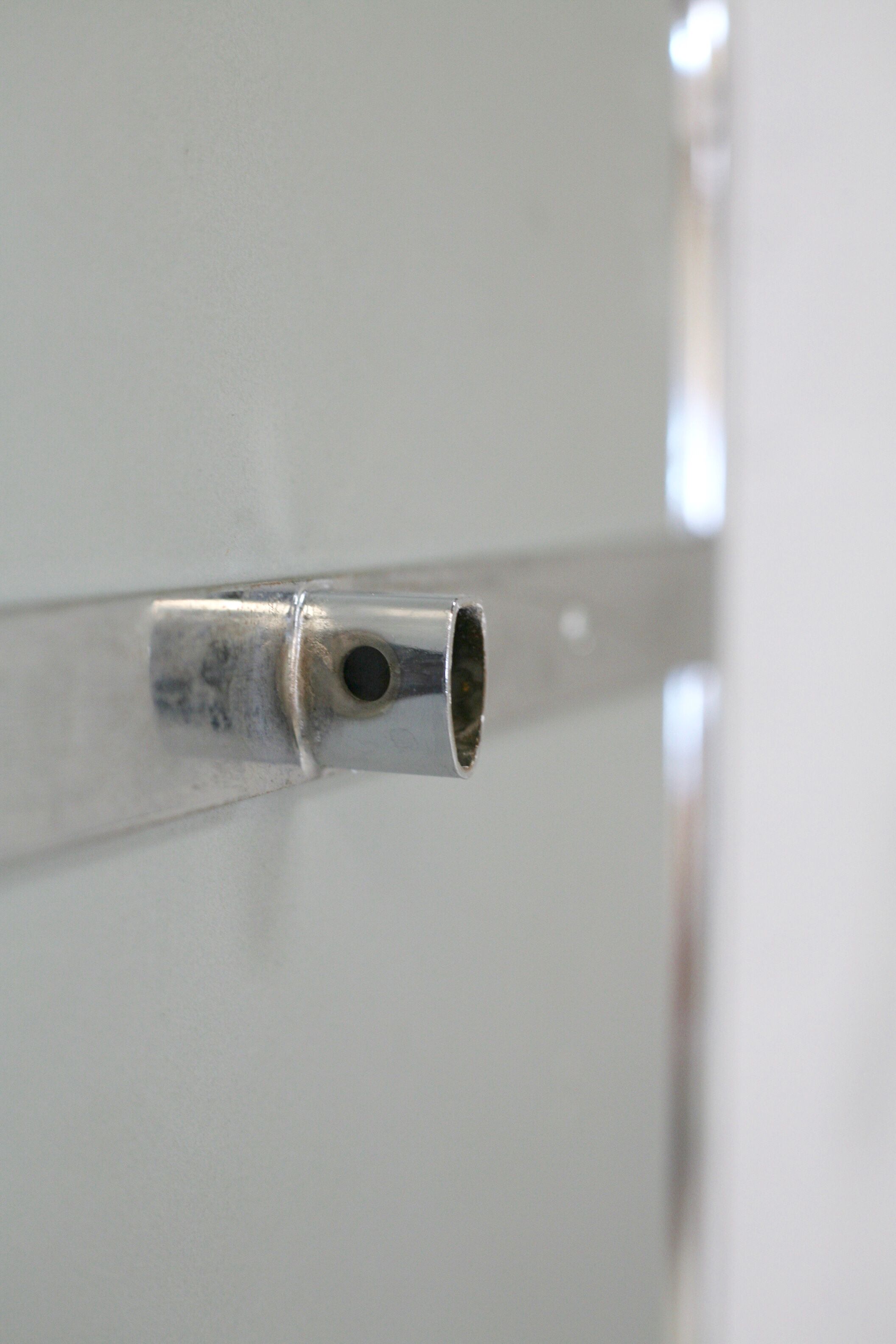 Pair of 70s tubular mirrors, chrome steel