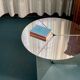 "120" coffee table in stainless steel, minimal design by folding metal