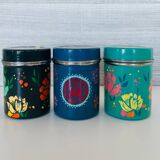 Set of 3 painted metal boxes
