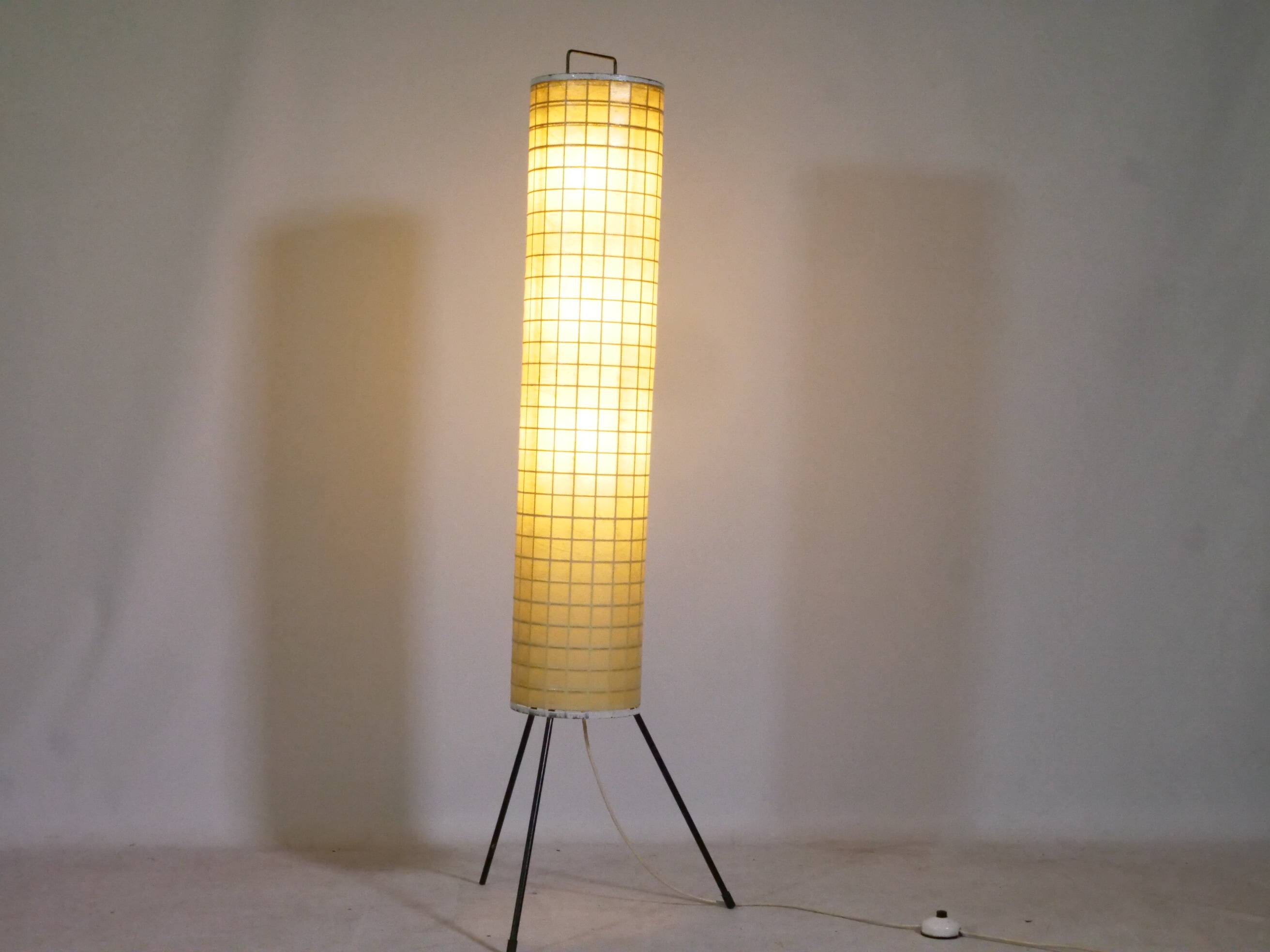 Lampadaire trépied Cocoon de Friedel Wauer pour Goldkant, Allemagne, années 1960