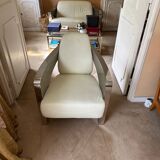 White leather armchair