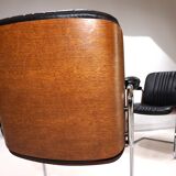 Martin Stoll set of 4 leather dining/conference chairs by Prof. Karl Dittert