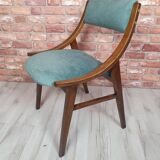 Renovated GFM 57 chair, Skoczek, designed by J. Kędziorek, navy blue