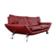 Italian design 3-seater sofa in leather and metal