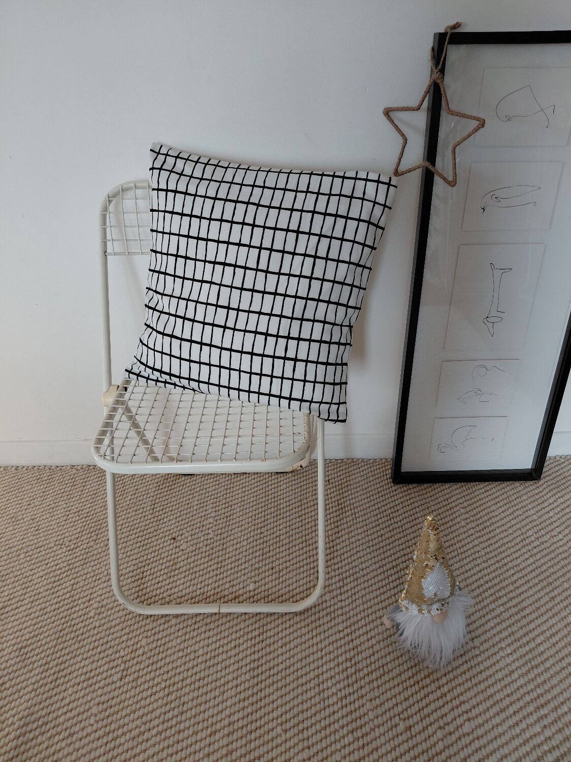 3 vintage folding chairs Talin design Italian 70s - mesh metal