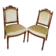 Paire de chaise en chêne et velour
