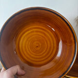 Vintage set of 6 honey brown deep plates Luneville.