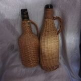Pair of bottles wicker