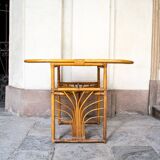 Art Deco bamboo wicker coffee table by Vivai del Sud, 1960s